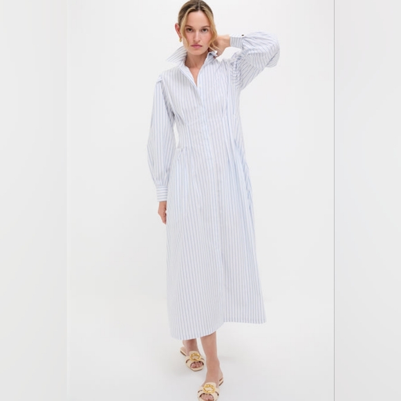 Tuckernuck White & Blue Stripe Corinne Dress | Size XXXL | NWT | Balloon Sleeves - Picture 3 of 6